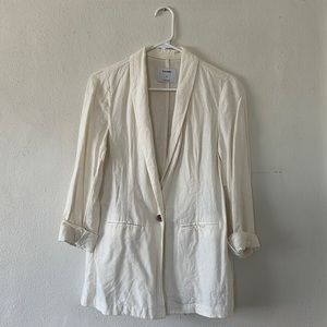 Lightweight Linen Blend 3/4 Sleeve Blazer - Size XS